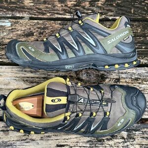 Salomon XA Pro 3D Mens Sz 12.5 Olive Green & Black Gortex Trail Running Shoes T4